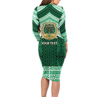 Personalised Tonga Saineha High School Family Matching Long Sleeve Bodycon Dress and Hawaiian Shirt Polynesian Ngatu Tribal LT9 - Polynesian Pride