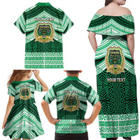Personalised Tonga Saineha High School Family Matching Off Shoulder Maxi Dress and Hawaiian Shirt Polynesian Ngatu Tribal LT9 - Polynesian Pride