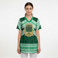Personalised Tonga Saineha High School Scrub Top Polynesian Ngatu Tribal - Polynesian Pride
