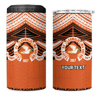 Personalised Tonga Tailulu College 4 in 1 Can Cooler Tumbler Polynesian Ngatu Tribal