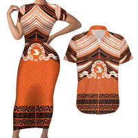 Personalised Tonga Tailulu College Couples Matching Short Sleeve Bodycon Dress and Hawaiian Shirt Polynesian Ngatu Tribal