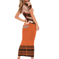 Personalised Tonga Tailulu College Family Matching Short Sleeve Bodycon Dress and Hawaiian Shirt Polynesian Ngatu Tribal LT9 - Polynesian Pride