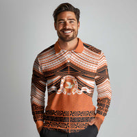 Personalised Tonga Tailulu College Long Sleeve Polo Shirt Polynesian Ngatu Tribal