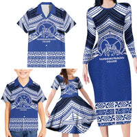Personalised Tonga Taufa'ahau Pilolevu College Family Matching Long Sleeve Bodycon Dress and Hawaiian Shirt Polynesian Ngatu Tribal LT9 - Polynesian Pride