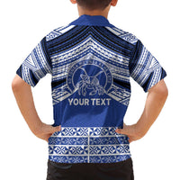 Personalised Tonga Taufa'ahau Pilolevu College Family Matching Off The Shoulder Long Sleeve Dress and Hawaiian Shirt Polynesian Ngatu Tribal LT9 - Polynesian Pride
