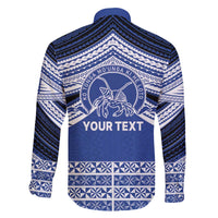 Personalised Tonga Taufa'ahau Pilolevu College Family Matching Off The Shoulder Long Sleeve Dress and Hawaiian Shirt Polynesian Ngatu Tribal LT9 - Polynesian Pride