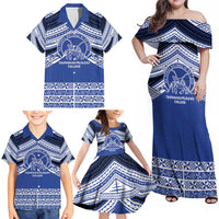 Personalised Tonga Taufa'ahau Pilolevu College Family Matching Off Shoulder Maxi Dress and Hawaiian Shirt Polynesian Ngatu Tribal LT9 - Polynesian Pride