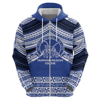 Personalised Tonga Taufa'ahau Pilolevu College Zip Hoodie Polynesian Ngatu Tribal