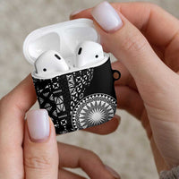 Black Tongan Ngatu Fonulei Pattern AirPods Case LT9 - Polynesian Pride