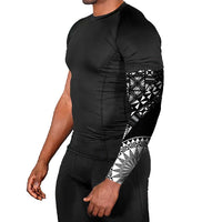 Black Tongan Ngatu Fonulei Pattern Arm Sleeves LT9 - Polynesian Pride