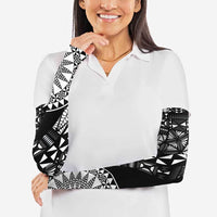Black Tongan Ngatu Fonulei Pattern Arm Sleeves LT9 - Polynesian Pride
