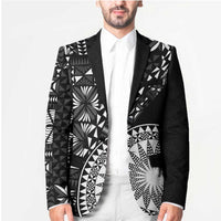 Black Tongan Ngatu Fonulei Pattern Blazer LT9 - Polynesian Pride
