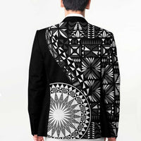 Black Tongan Ngatu Fonulei Pattern Blazer LT9 - Polynesian Pride