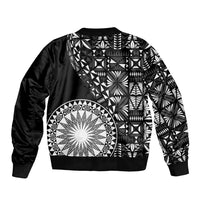 Black Tongan Ngatu Fonulei Pattern Bomber Jacket LT9 - Polynesian Pride