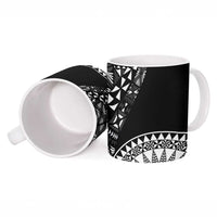 Black Tongan Ngatu Fonulei Pattern Ceramic Mug LT9 - Polynesian Pride