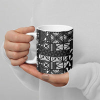 Black Tongan Ngatu Fonulei Pattern Ceramic Mug LT9 - Polynesian Pride