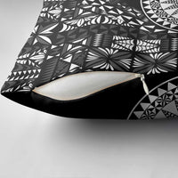 Black Tongan Ngatu Fonulei Pattern Pillow Cover LT9 - Polynesian Pride