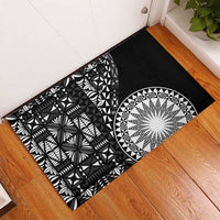 Black Tongan Ngatu Fonulei Pattern Rubber Doormat