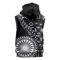 Black Tongan Ngatu Fonulei Pattern Sleeveless Zip Hoodie LT9 - Polynesian Pride