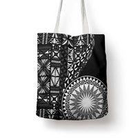 Black Tongan Ngatu Fonulei Pattern Tote Bag LT9 - Polynesian Pride