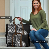 Black Tongan Ngatu Fonulei Pattern Travel Bag LT9 - Polynesian Pride