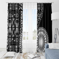 Black Tongan Ngatu Fonulei Pattern Window Curtain