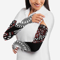 Red Tongan Ngatu Fonulei Pattern Arm Sleeves LT9 - Polynesian Pride