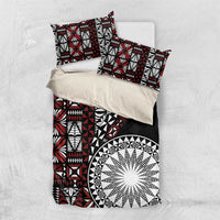 Red Tongan Ngatu Fonulei Pattern Bedding Set