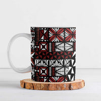 Red Tongan Ngatu Fonulei Pattern Ceramic Mug LT9 Red - Polynesian Pride