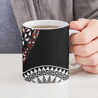 Red Tongan Ngatu Fonulei Pattern Ceramic Mug LT9 - Polynesian Pride