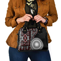 Red Tongan Ngatu Fonulei Pattern Shoulder Handbag