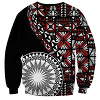 Red Tongan Ngatu Fonulei Pattern Sweatshirt