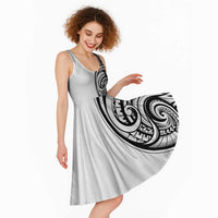 Hawaii and Japanese Culture Personalised Midi Dress With Polynesian Tribal Tattoo Style - Polynesian Pride