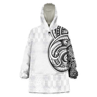 Hawaii and Japanese Culture Personalised Wearable Blanket Hoodie With Polynesian Tribal Tattoo Style LT9 One Size White - Polynesian Pride