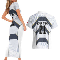 Japan Pacific Rugby 2022-23 Custom Couples Matching Short Sleeve Bodycon Dress and Hawaiian Shirt Black Sakura Japanese Wave Pattern