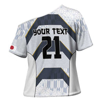 Japan Pacific Rugby 2022-23 Custom Cross Shoulder Shirt Black Sakura Japanese Wave Pattern - Polynesian Pride