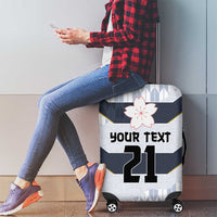 Japan Pacific Rugby 2022-23 Custom Luggage Cover Black Sakura Japanese Wave Pattern