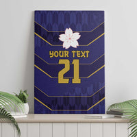 Japan Pacific Rugby 2022-23 Custom Canvas Wall Art Blue Sakura Japanese Wave Pattern