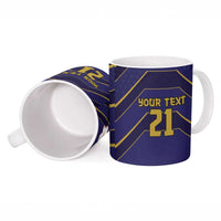Japan Pacific Rugby 2022-23 Custom Ceramic Mug Blue Sakura Japanese Wave Pattern - Polynesian Pride