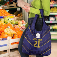 Japan Pacific Rugby 2022-23 Custom Grocery Bag Blue Sakura Japanese Wave Pattern