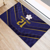 Japan Pacific Rugby 2022-23 Custom Rubber Doormat Blue Sakura Japanese Wave Pattern