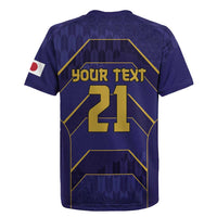 Japan Pacific Rugby 2022-23 Custom Rugby Jersey Blue Sakura Japanese Wave Pattern