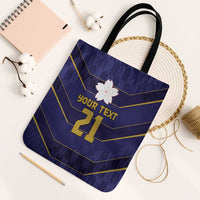 Japan Pacific Rugby 2022-23 Custom Tote Bag Blue Sakura Japanese Wave Pattern - Polynesian Pride