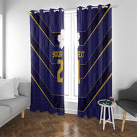 Japan Pacific Rugby 2022-23 Custom Window Curtain Blue Sakura Japanese Wave Pattern