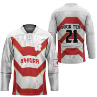 Japan Pacific Rugby 2022-23 Custom Hockey Jersey Red Sakura Japanese Wave Pattern - Polynesian Pride