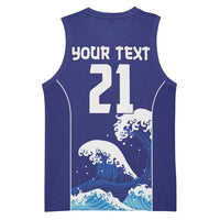 Japan Pacific Rugby Custom Basketball Jersey Go Sakura Japanese Wave Pattern - Polynesian Pride