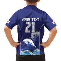 Japan Pacific Rugby Custom Family Matching Long Sleeve Bodycon Dress and Hawaiian Shirt Go Sakura Japanese Wave Pattern
