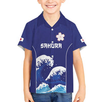 Japan Pacific Rugby Custom Family Matching Tank Maxi Dress and Hawaiian Shirt Go Sakura Japanese Wave Pattern