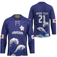 Japan Pacific Rugby Custom Hockey Jersey Go Sakura Japanese Wave Pattern - Polynesian Pride