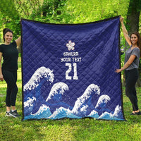 Japan Pacific Rugby Custom Quilt Go Sakura Japanese Wave Pattern